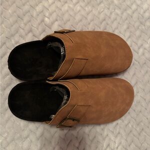 Brown clogs